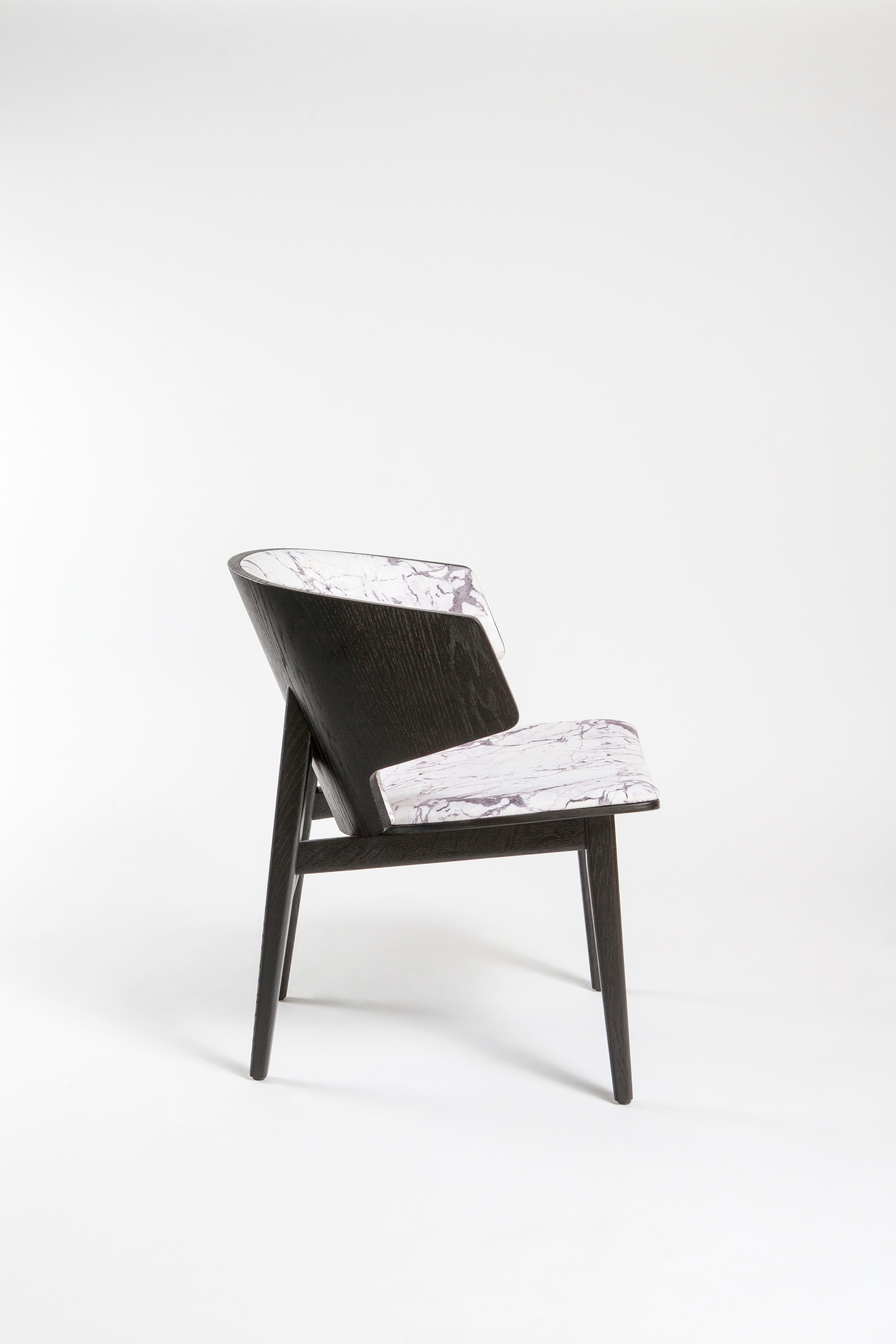 Sarr, chaise en bois moderne du milieu du siècle, chaise de salle à manger, chaise de bureau en vente 3