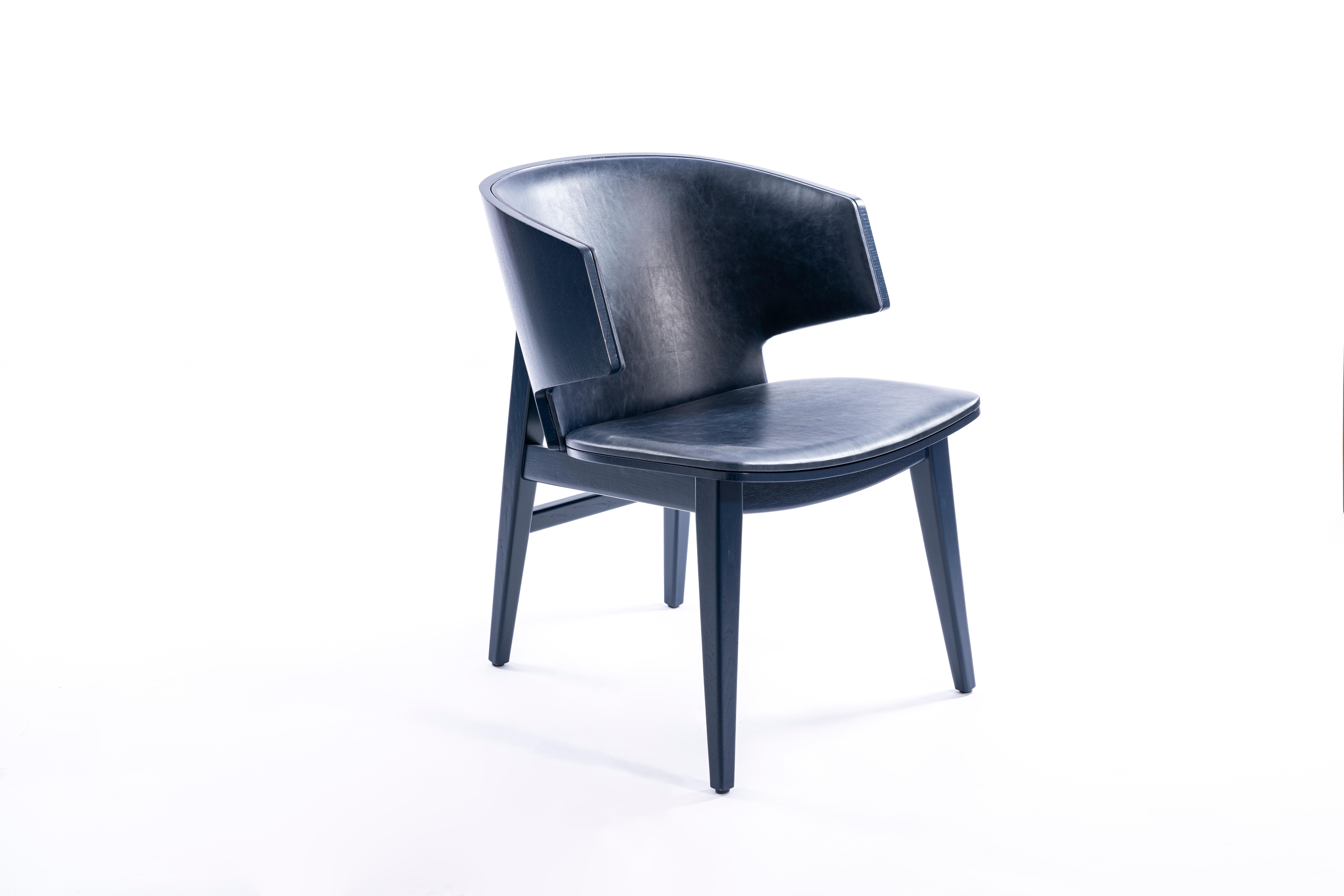 Sarr, chaise en bois moderne du milieu du siècle, chaise de salle à manger, chaise de bureau en vente 1