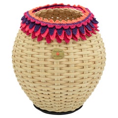 Modern Handmade Wicker Cordless Table Lamp