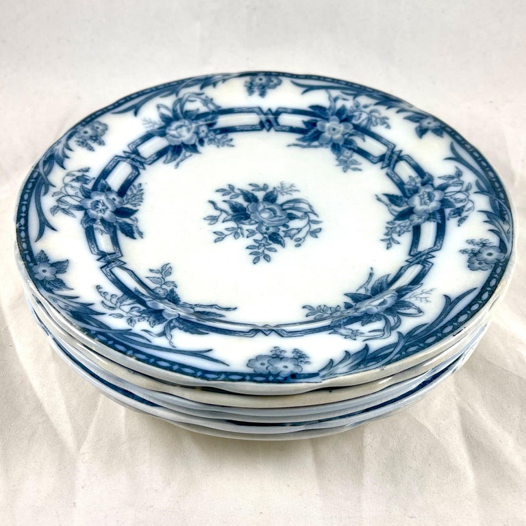 Sarreguemines Cérès Pattern Blue and White Dinner Plates, 1870s, Set of ...