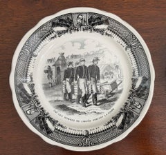 Sarreguemines France "La Vie Militaire" Set of 12 Military Ceramic French Plates