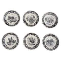 Sarreguemines France "La Vie Militaire" Set of 12 Military Ceramic French Plates