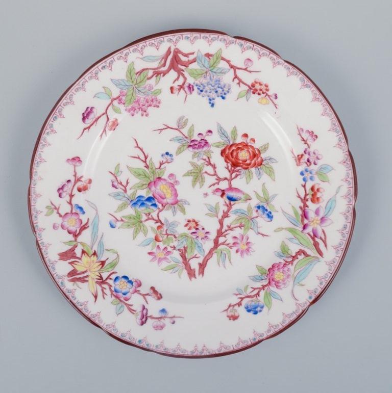 Sarreguemines, France.
A set of six porcelain plates, hand painted with floral motifs.
Approx. 1870s.
Marked.
In excellent condition.
One plate with hairline crack.
Dimensions: D 18.0 cm.