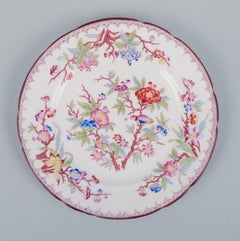 Set aus sechs Porzellantellern aus Sarreguemines, Frankreich, ca., 1870er Jahre
