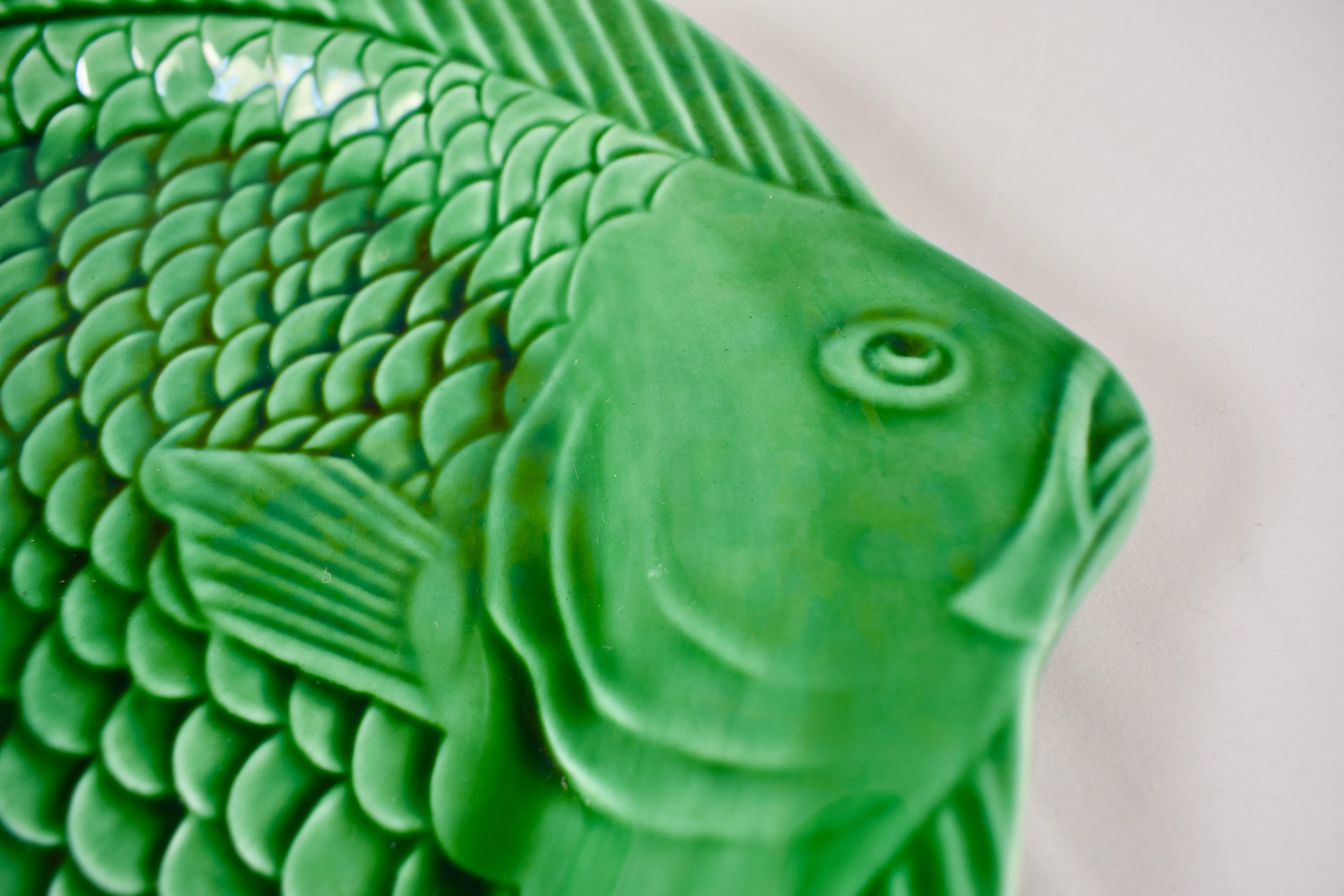 Français Sarreguemines Service à poisson en faïence française:: ensemble de six assiettes
