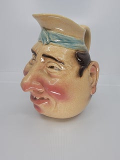 Sarreguemines French Majolica Head Pitcher
