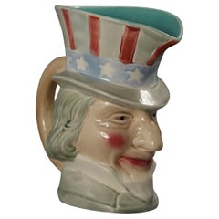 Sarreguemines Majolica 'Uncle Sam' America Character Jug