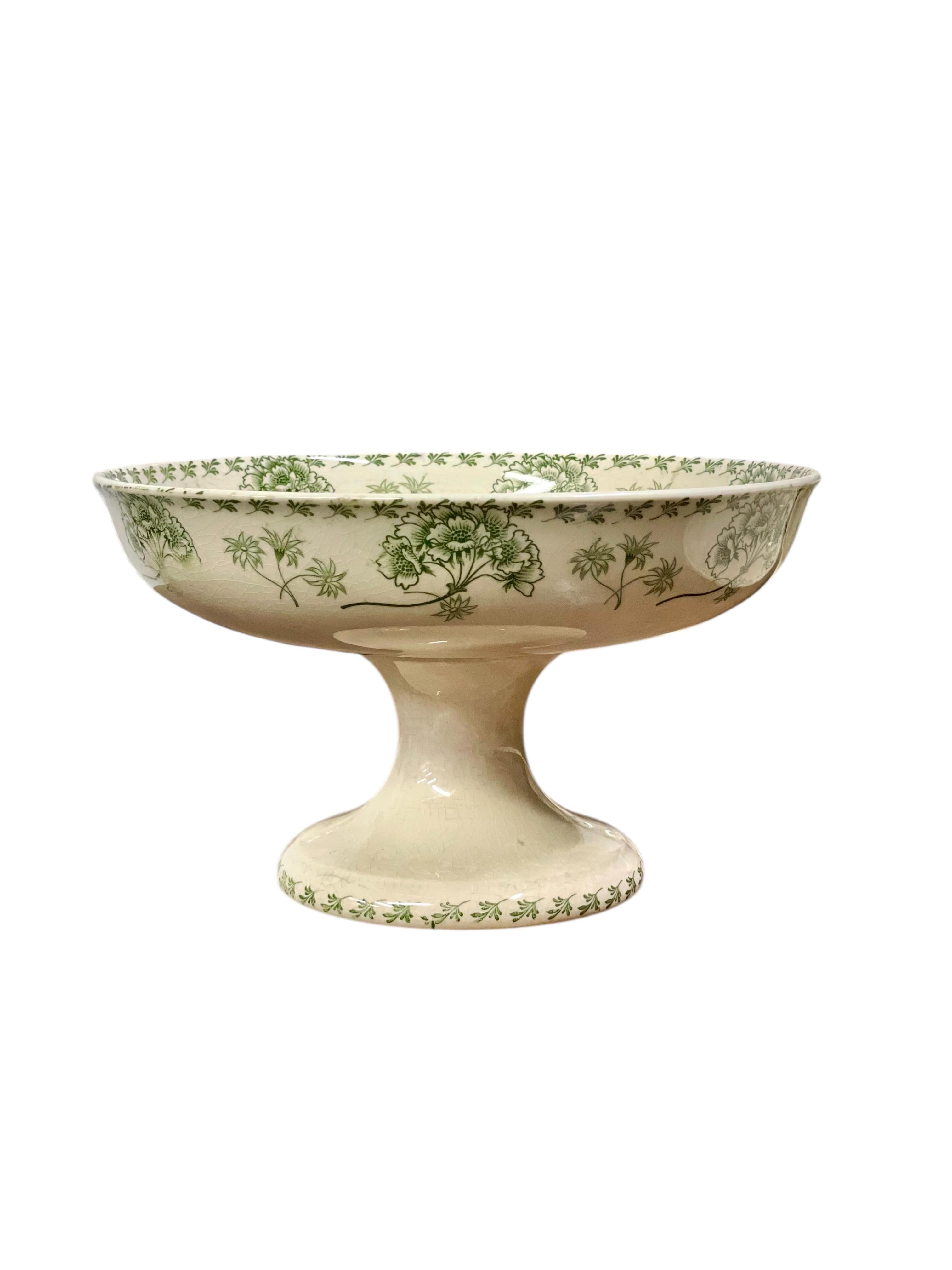 Vajilla Antigua Francesa Palmyre Verde Floral Sarreguemines - 26 piezas en venta 4