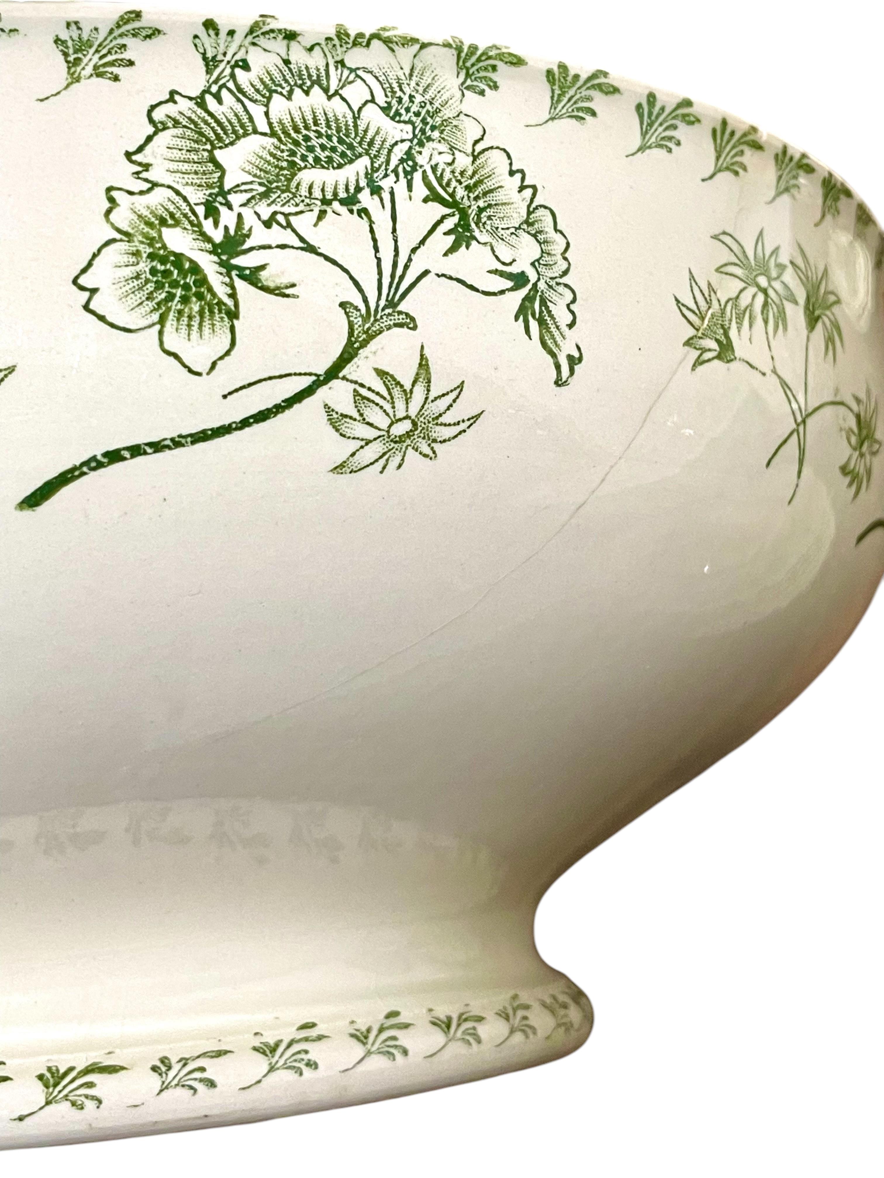 Vajilla Antigua Francesa Palmyre Verde Floral Sarreguemines - 26 piezas en venta 8