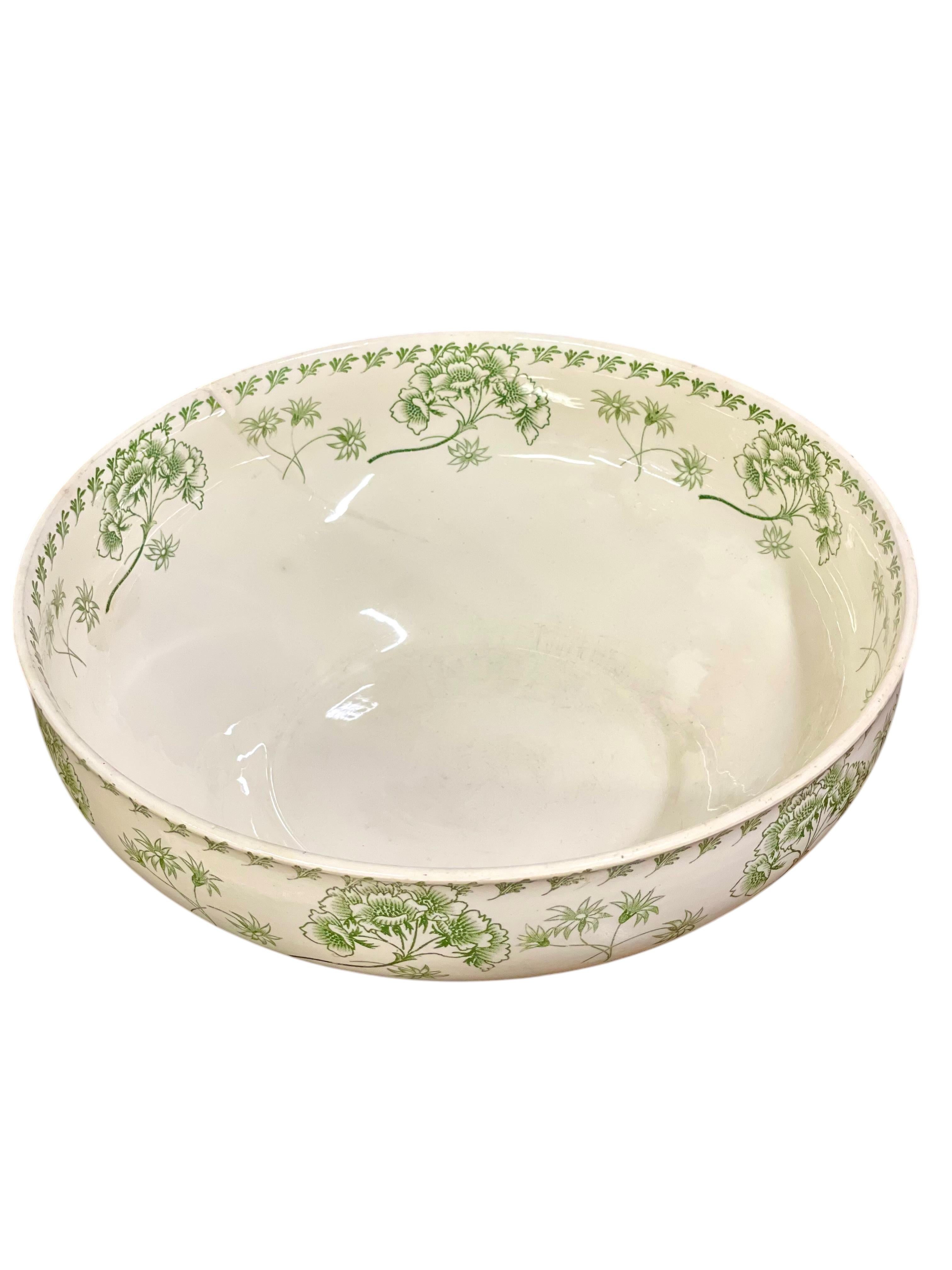 Vajilla Antigua Francesa Palmyre Verde Floral Sarreguemines - 26 piezas en venta 9