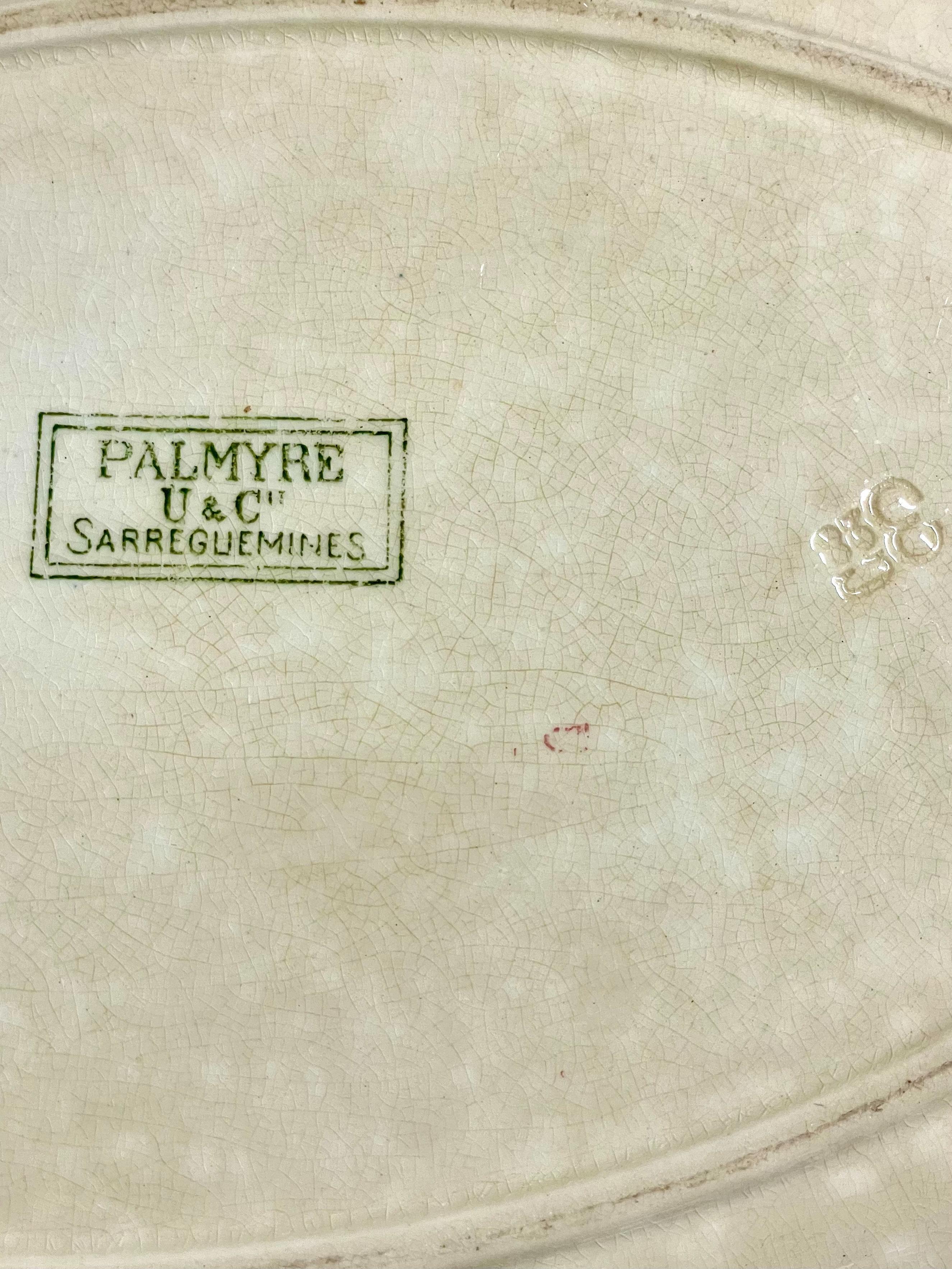 Vajilla Antigua Francesa Palmyre Verde Floral Sarreguemines - 26 piezas en venta 11