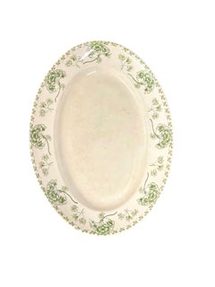 Sarreguemines Palmyre Green Floral French Antique Dinnerware Set – 26 pieces