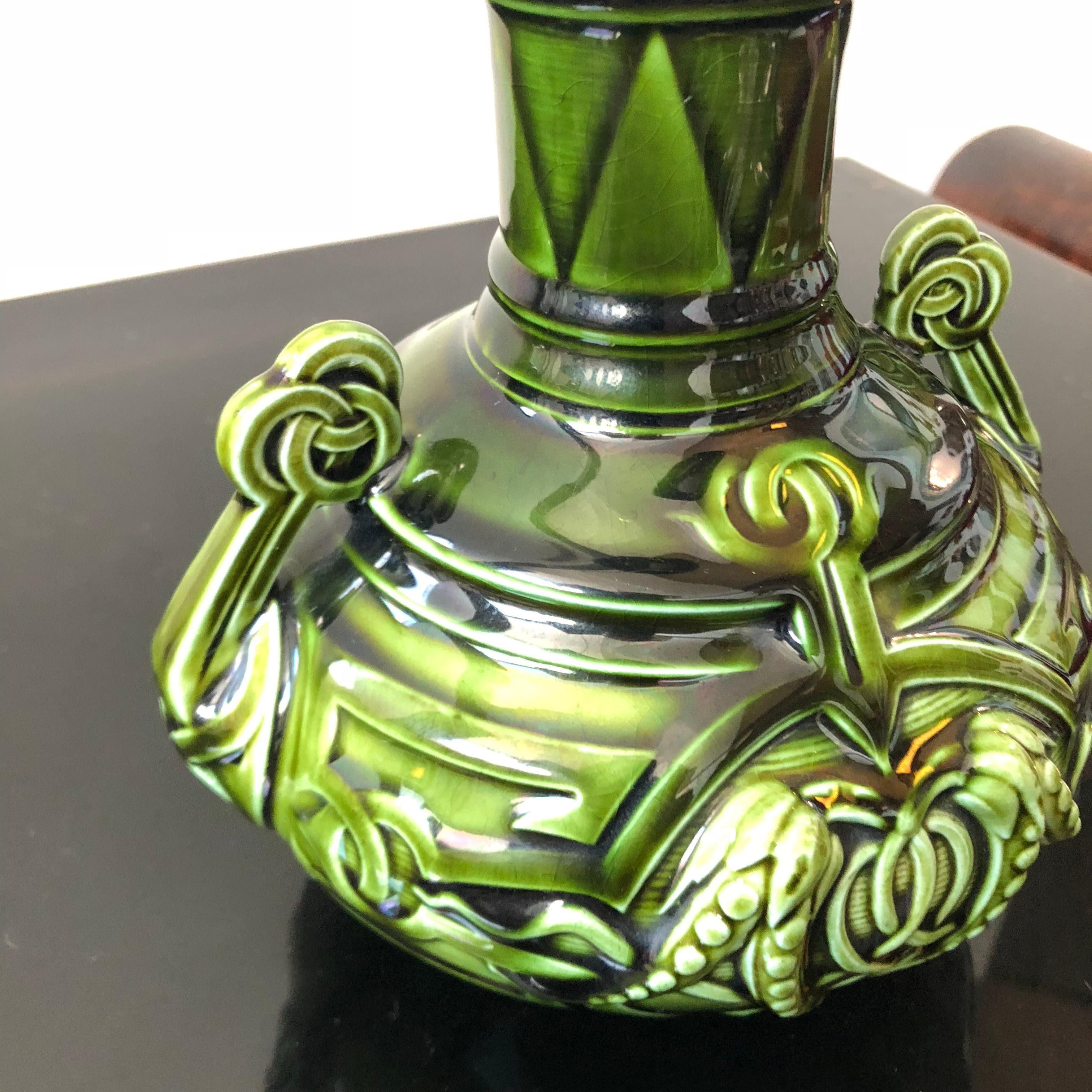 french majolica vase