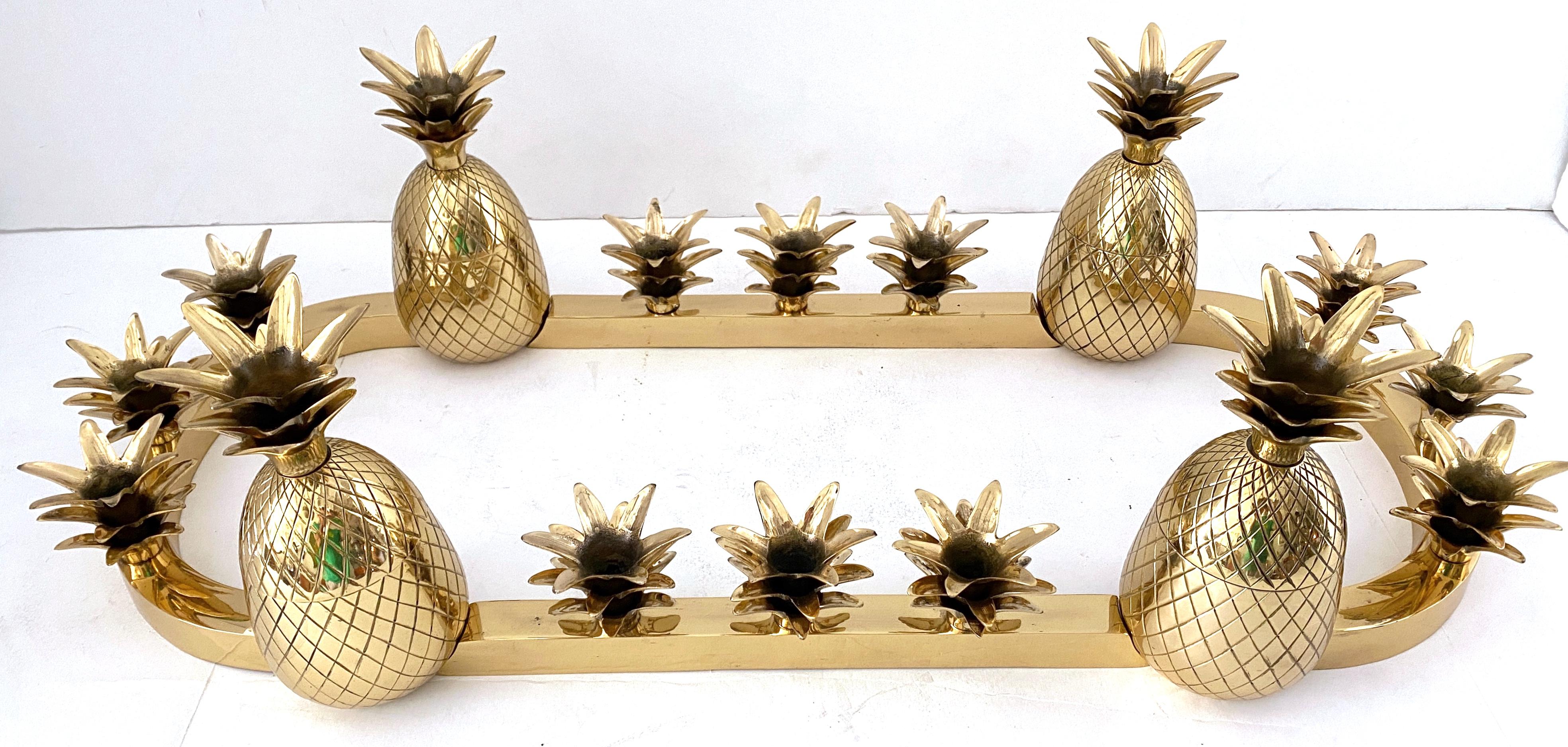 Sarreid Brass 12-Light Pineapple Candelabra Centerpiece -'Surtout de Table' For Sale 4