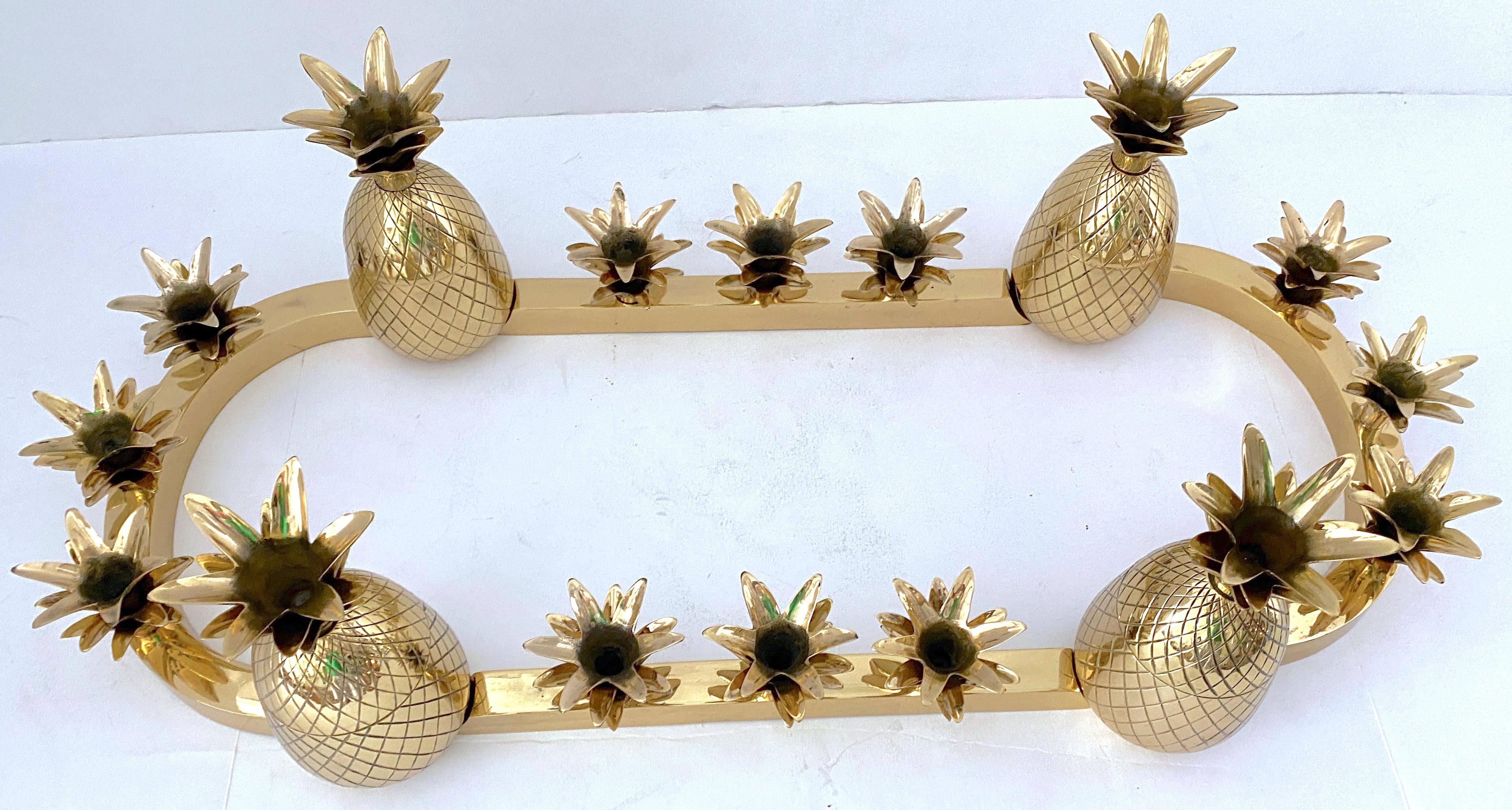 Sarreid Brass 12-Light Pineapple Candelabra Centerpiece -'Surtout de Table' For Sale 5