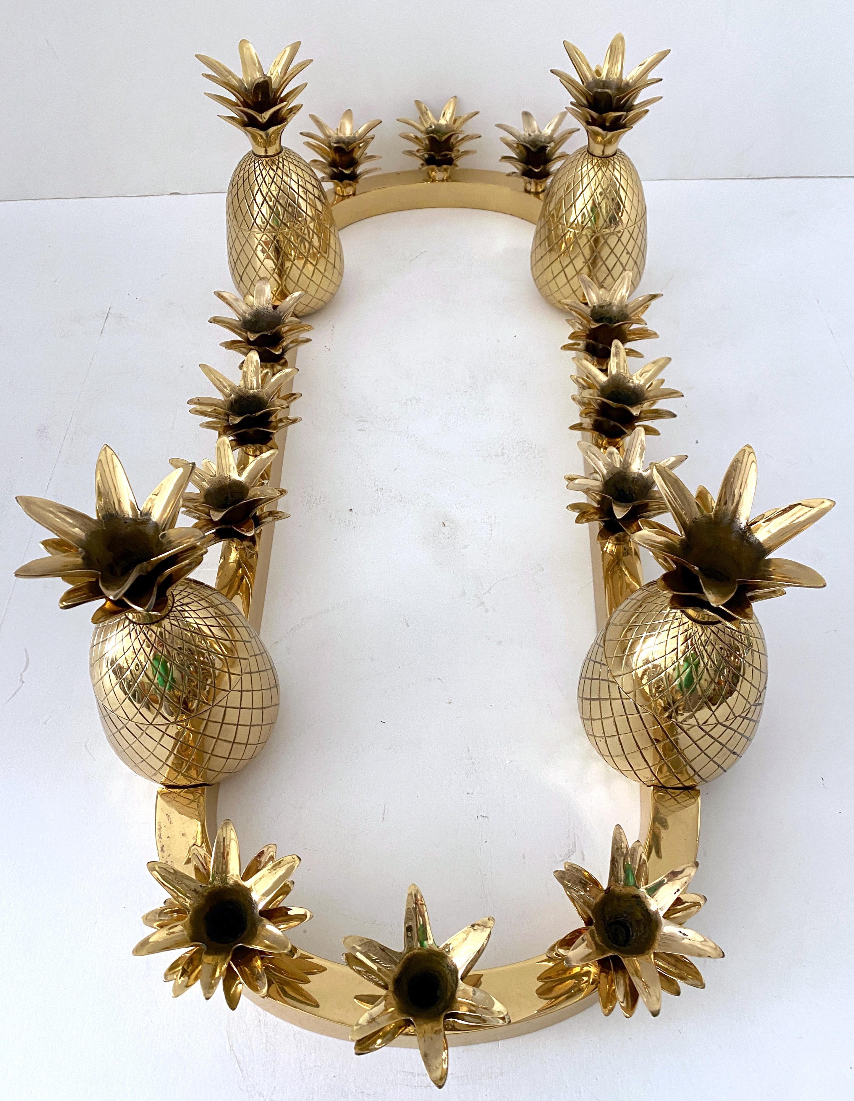 Sarreid Brass 12-Light Pineapple Candelabra Centerpiece -'Surtout de Table' For Sale 9