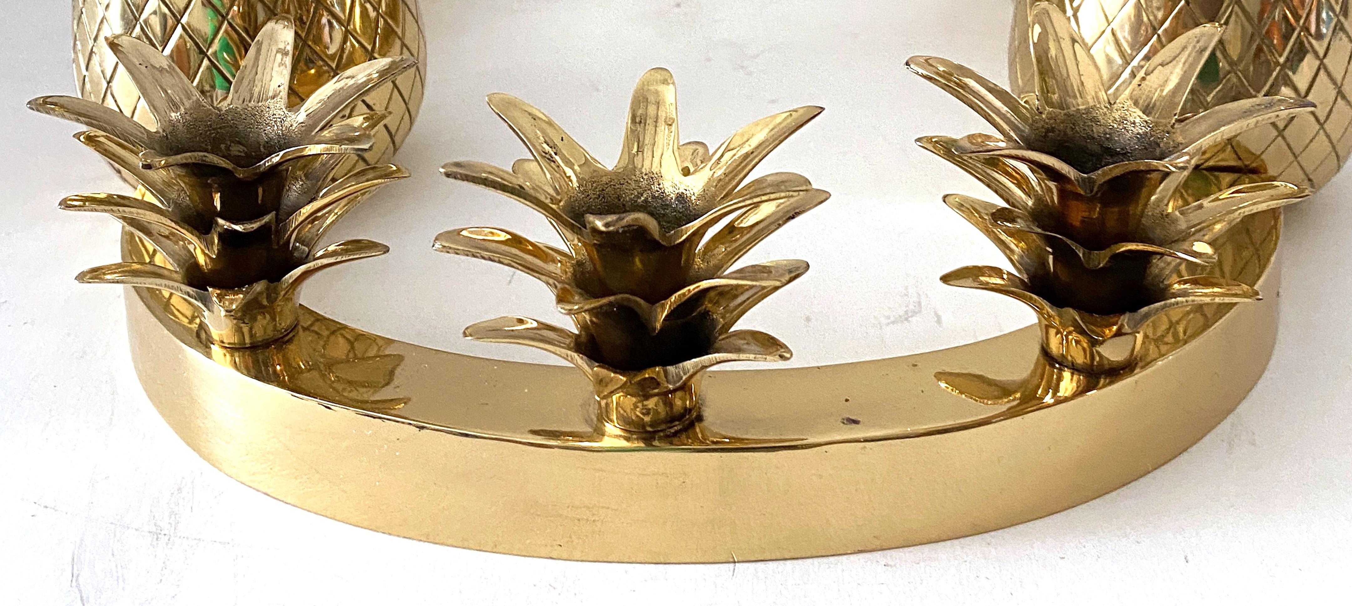 Sarreid Brass 12-Light Pineapple Candelabra Centerpiece -'Surtout de Table' For Sale 11