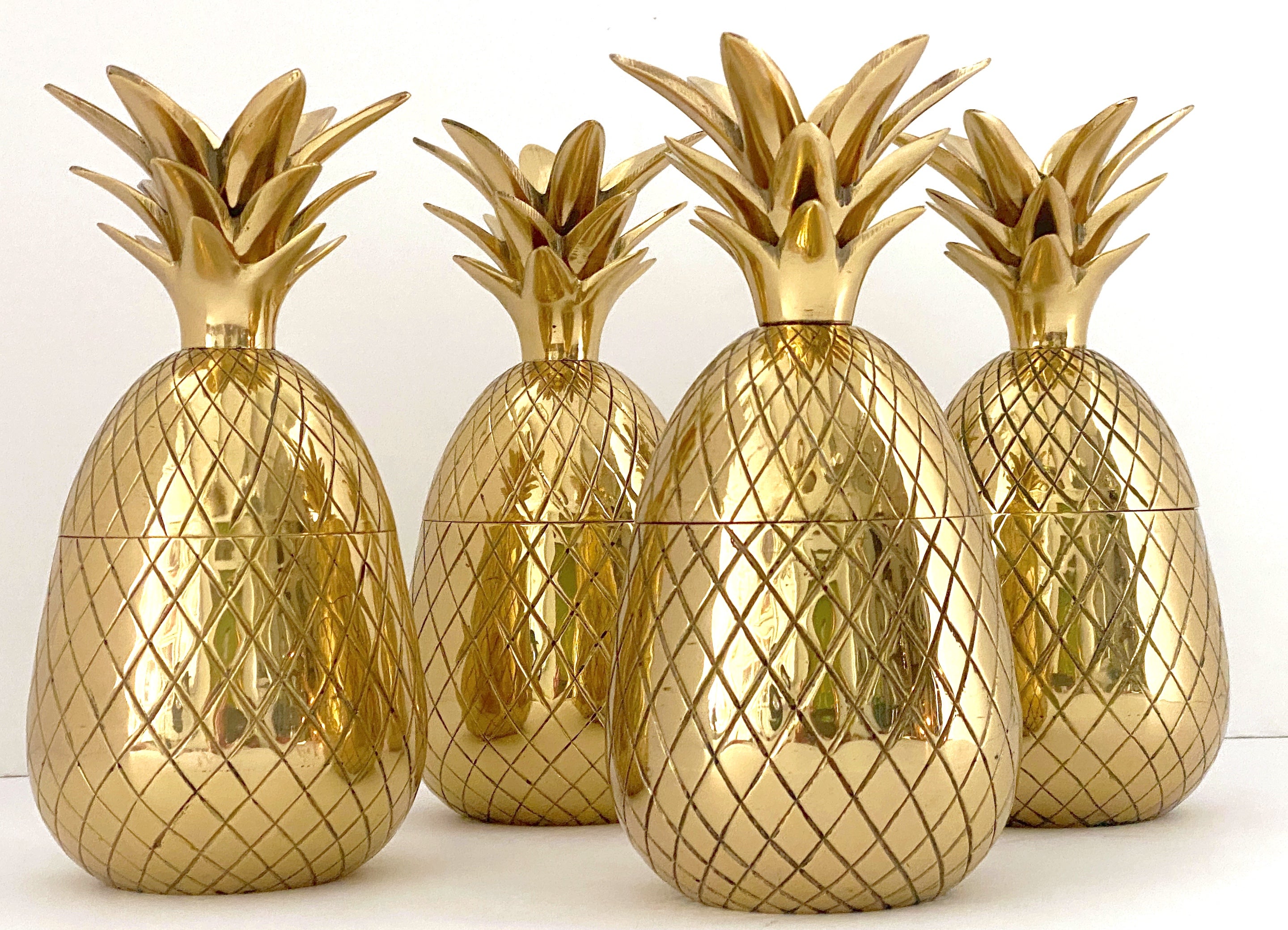 Mid-Century Modern Sarreid Brass 12-Light Pineapple Candelabra Centerpiece -'Surtout de Table' For Sale