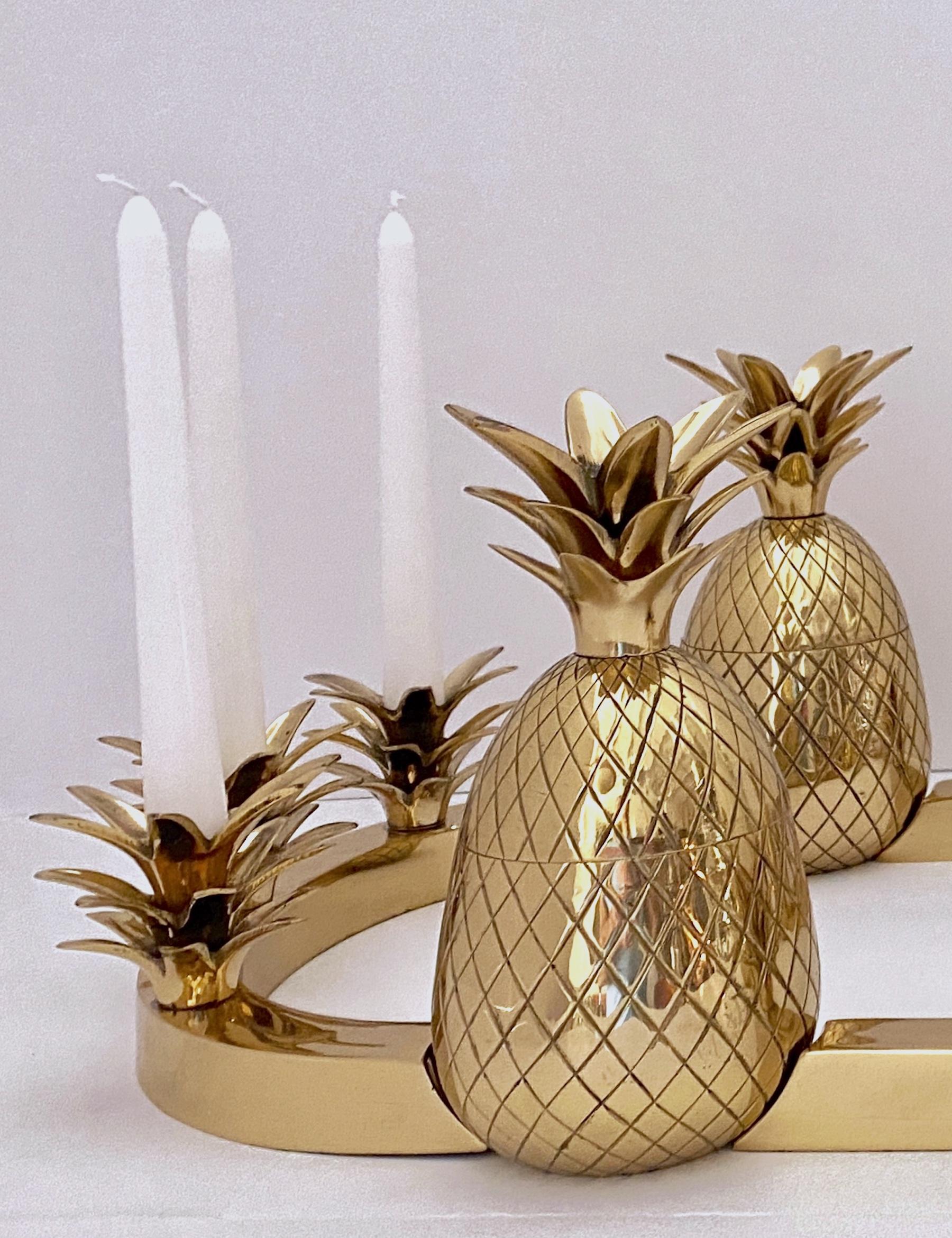 Sarreid Brass 12-Light Pineapple Candelabra Centerpiece -'Surtout de Table' For Sale 2