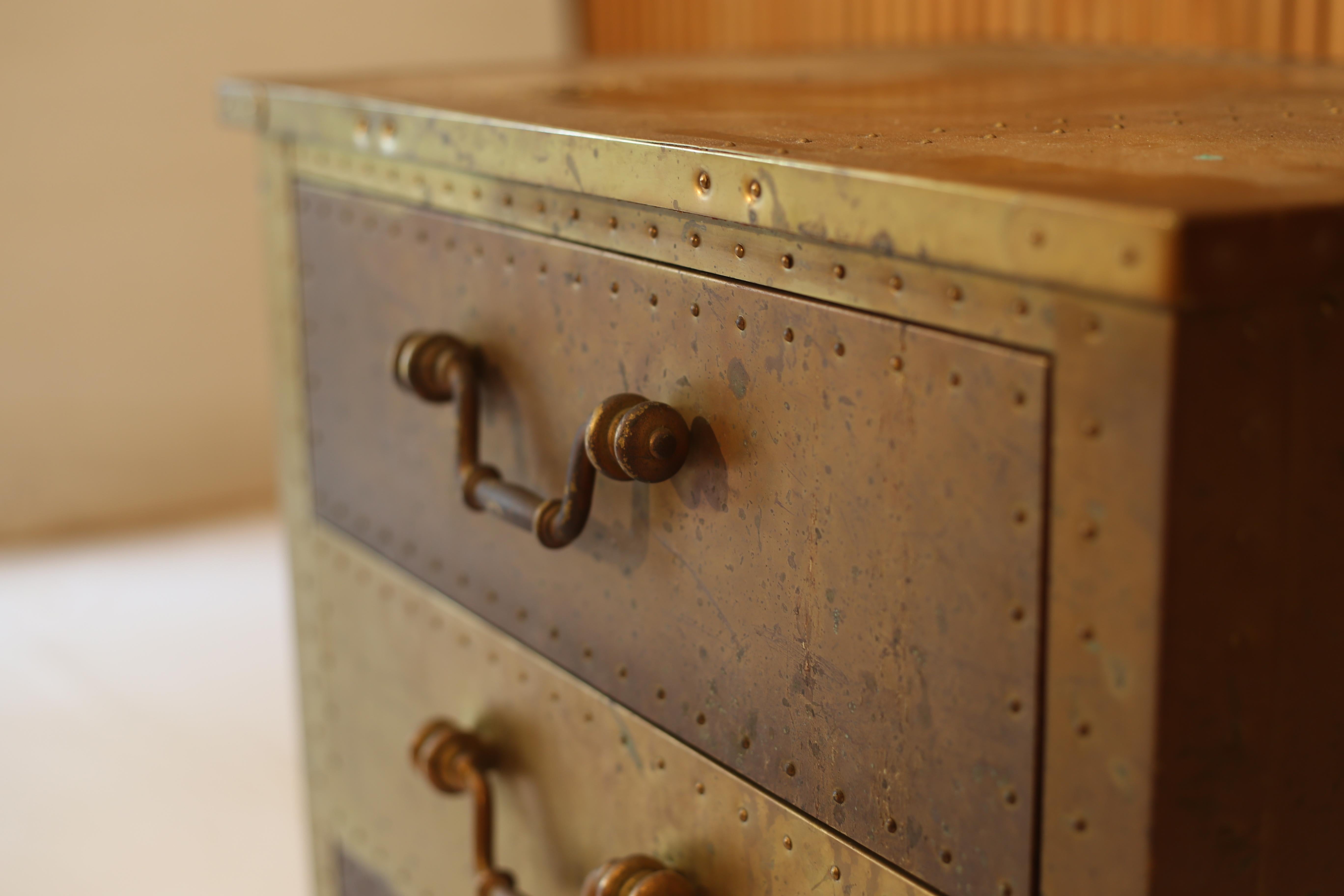 brass chest of drawers