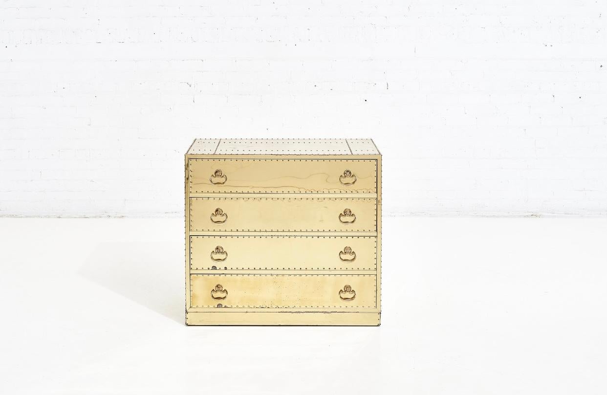 Sarreid brass-clad dresser, 1970.