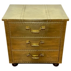 Sarreid Brass Clad Three-Drawer Chest, circa 1970s