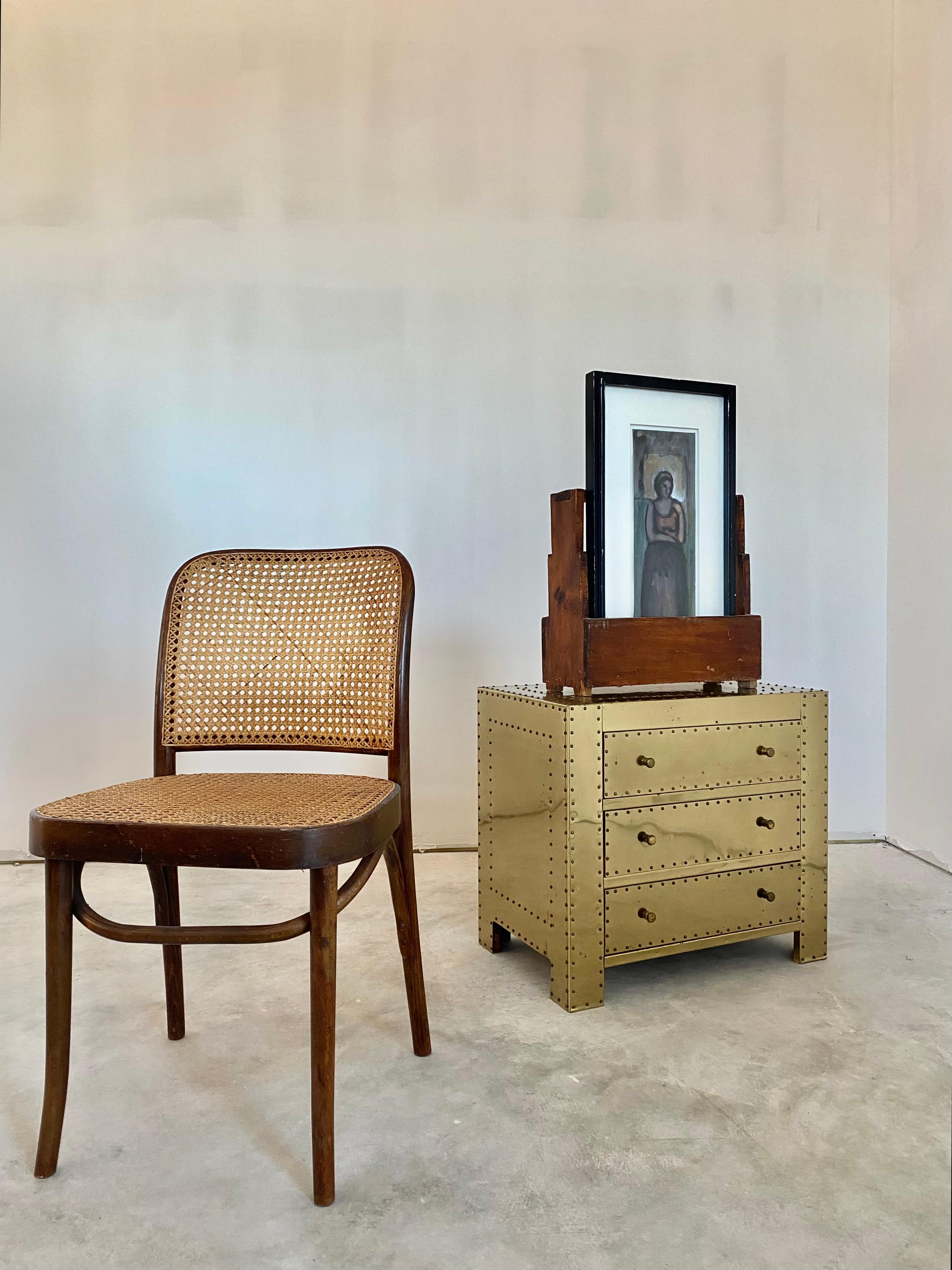 Espagnol Sarreid Commode à trois tiroirs en laiton en vente