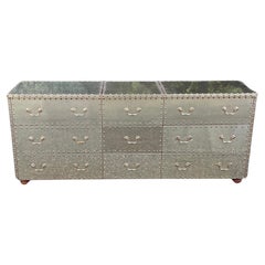 Sarreid Brass Clad Triple Dresser, circa 1970s