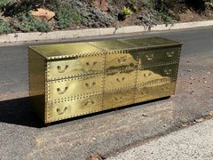 Sarreid Brass Clad Triple Dresser, circa 1970s