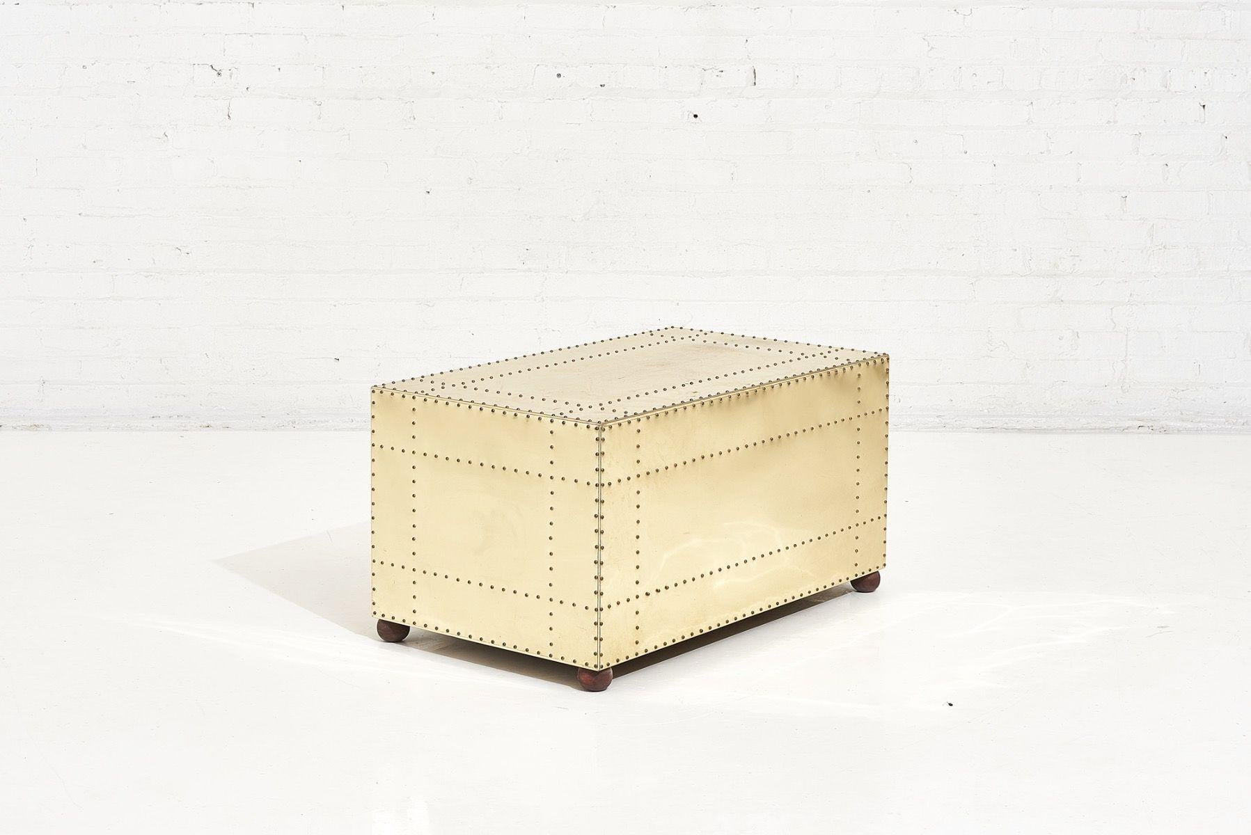 Mid-20th Century Sarreid Brass Two Drawer Low Chest, 1960 For Sale