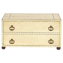 Sarreid Brass Two Drawer Low Chest, 1960
