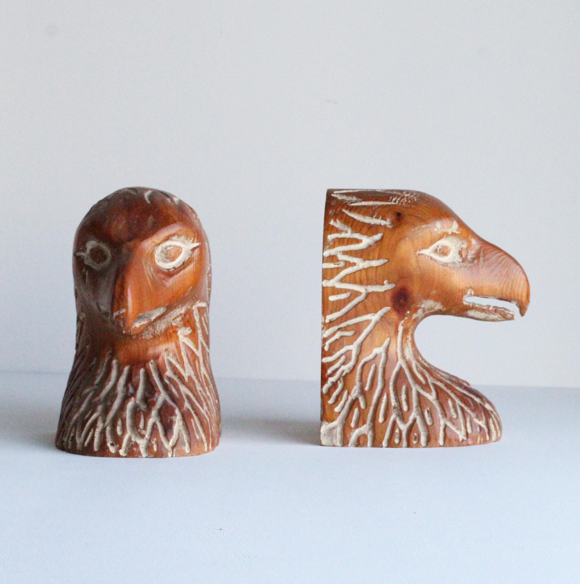 Sarreid Hand Carved Bookends, 1970s, Spain In Good Condition In San Diego, CA