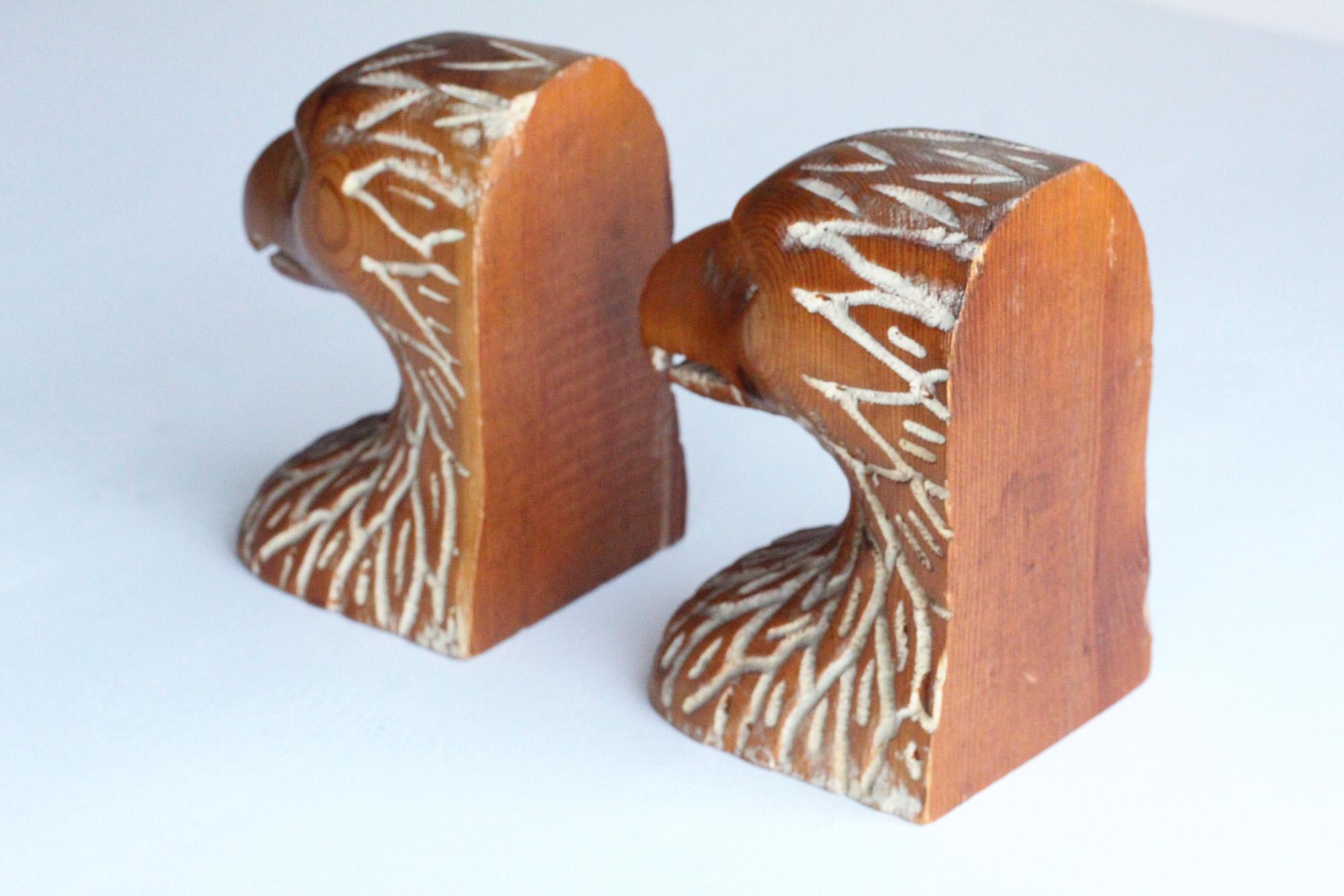 Wood Sarreid Hand Carved Bookends, 1970s, Spain