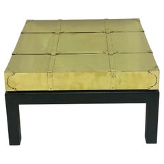 Sarreid Ltd. Brass Asian & Campaign Style Side or Coffee Table, Pair Available