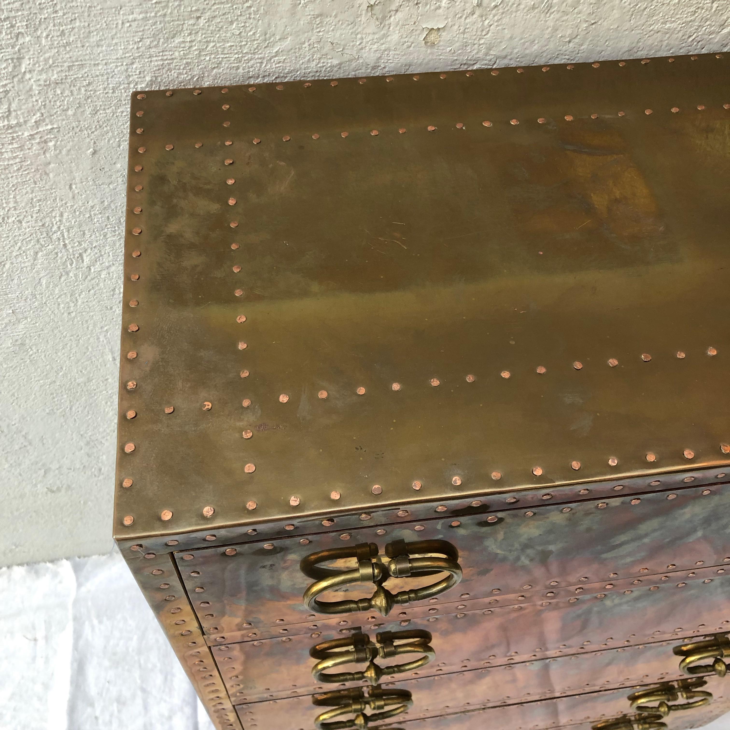 20th Century Sarreid Ltd. Brass Chest