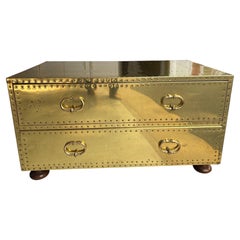 Sarreid ltd brass trunk