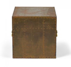 Sarreid, Ltd. Spanish High Style Brass Studded Cube Occasional Table