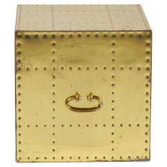 Sarreid, Ltd. Spanish High Style Brass Studded Cube Occasional Table