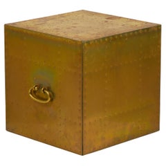 Sarreid, Ltd. Spanish High Style Brass Studded Cube Occasional Table