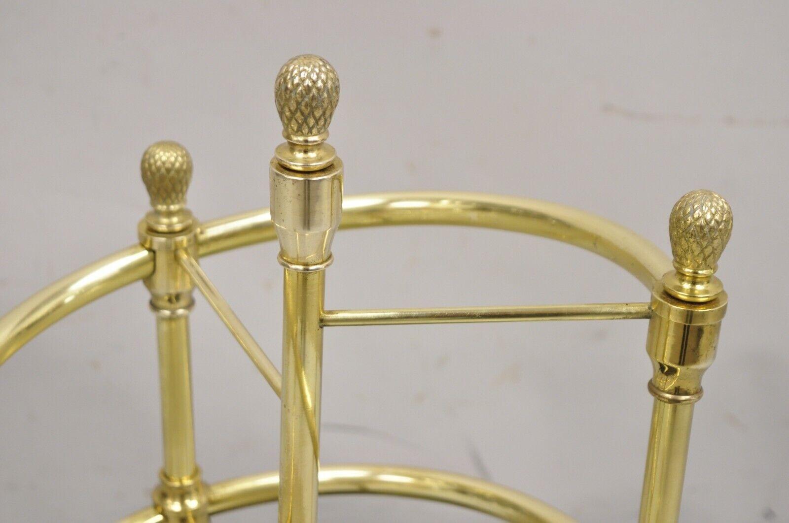 Sarreid LTD Victorian Style Polished Brass & Cast Iron Spiral Umbrella Stand For Sale 4