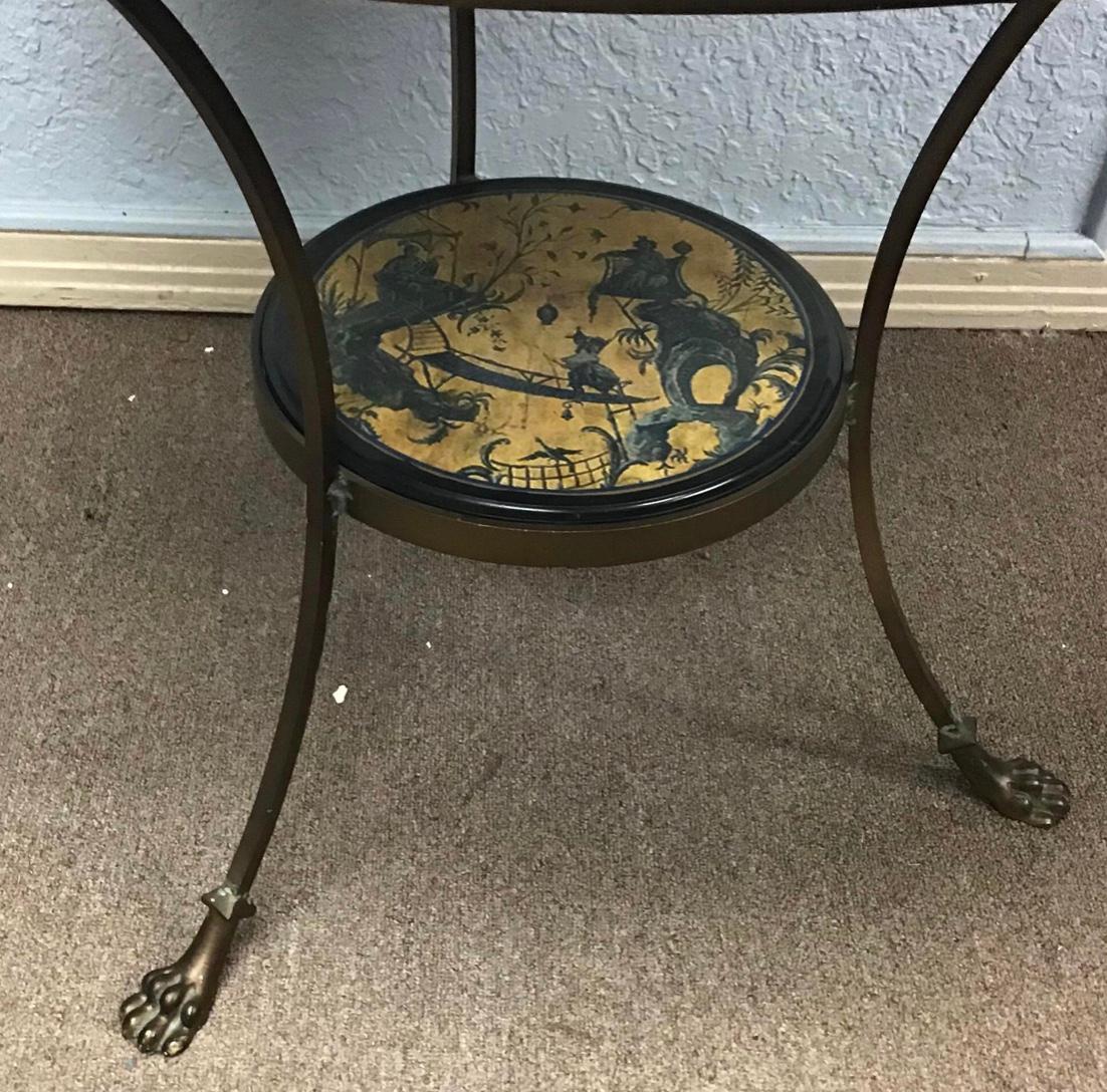 Sarreid Round Chinoiserie Gueridon Table, a Pair In Excellent Condition In Bradenton, FL