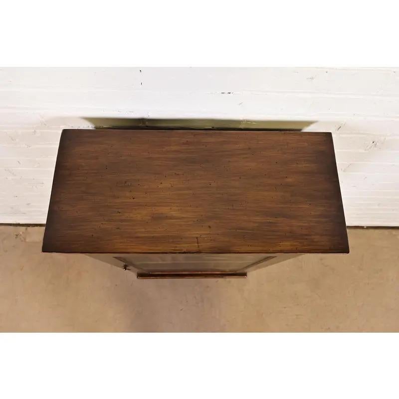 Sarreid Sheraton Hand Painted Trompe l'Oeil Bookcase Cabinet For Sale 6