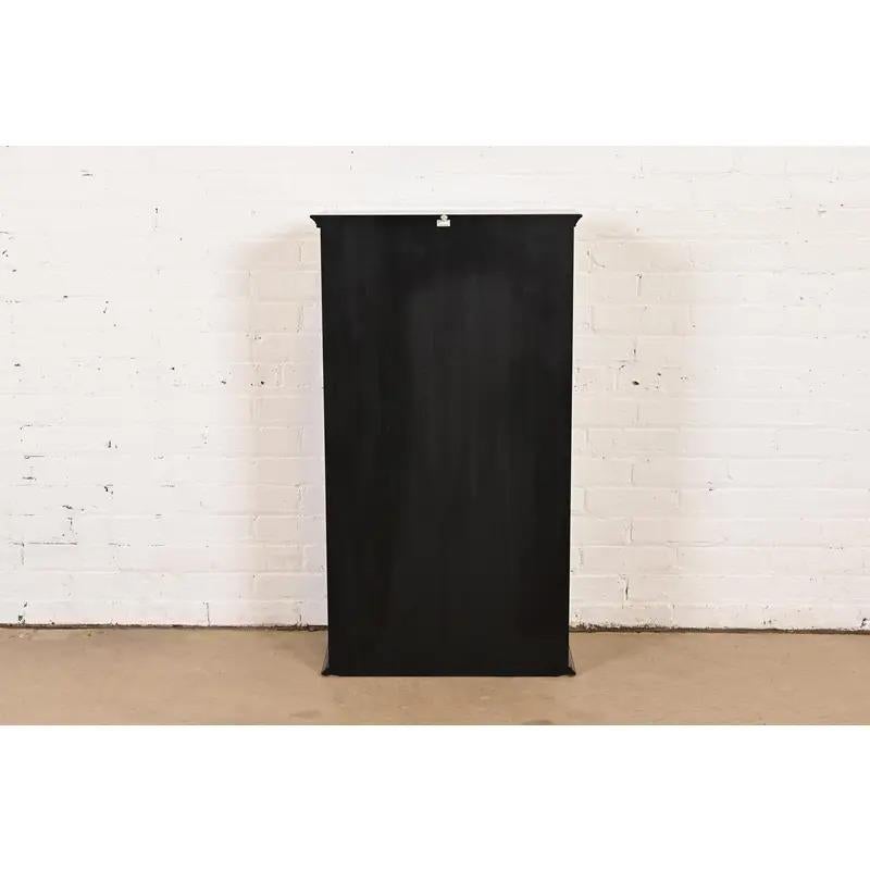 Sarreid Sheraton Hand Painted Trompe l'Oeil Bookcase Cabinet For Sale 8