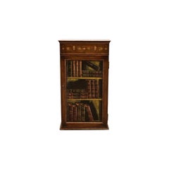 Vintage Sarreid Sheraton Hand Painted Trompe l'Oeil Bookcase Cabinet