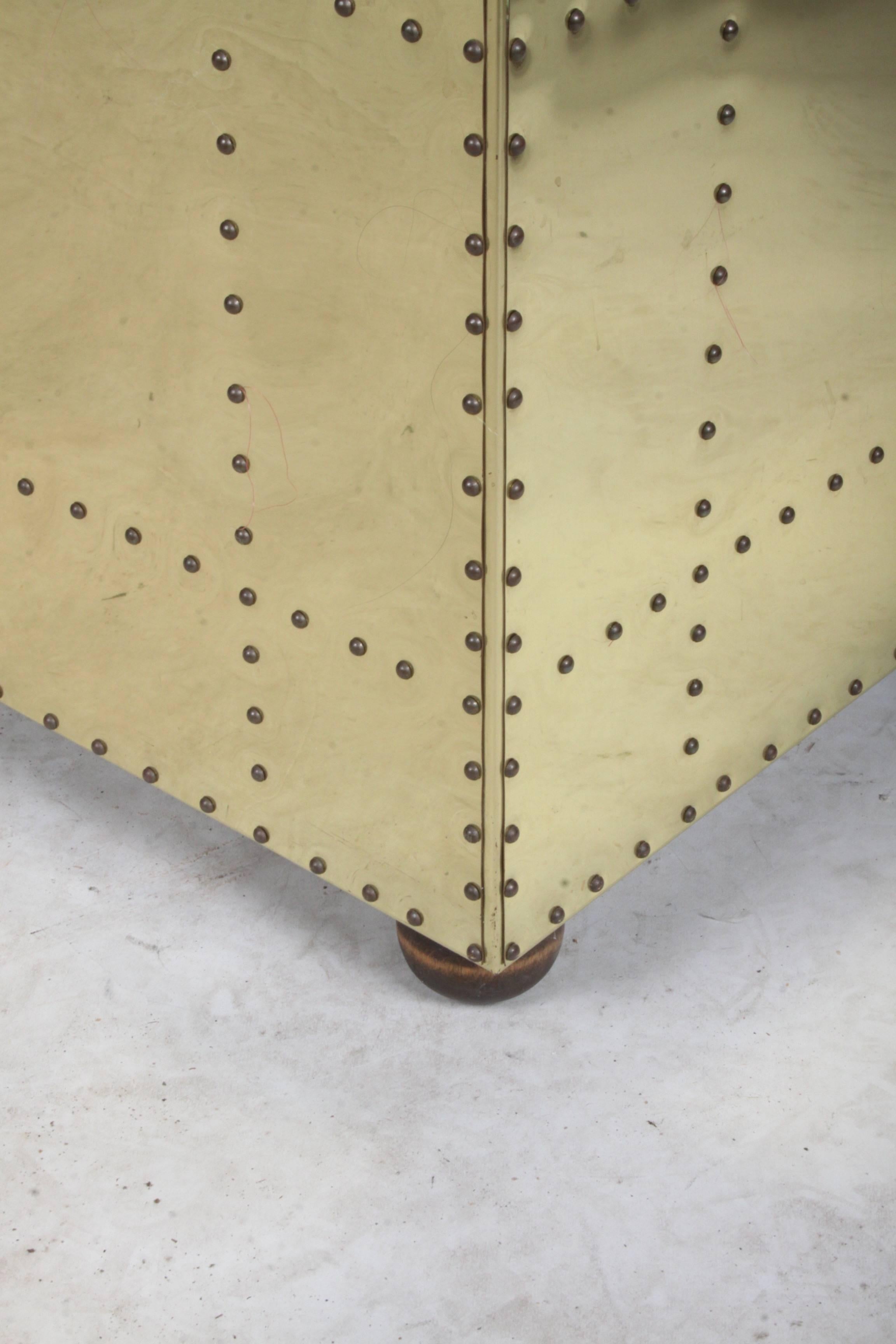Sarreid Style Brass Clad and Studded Chest 1