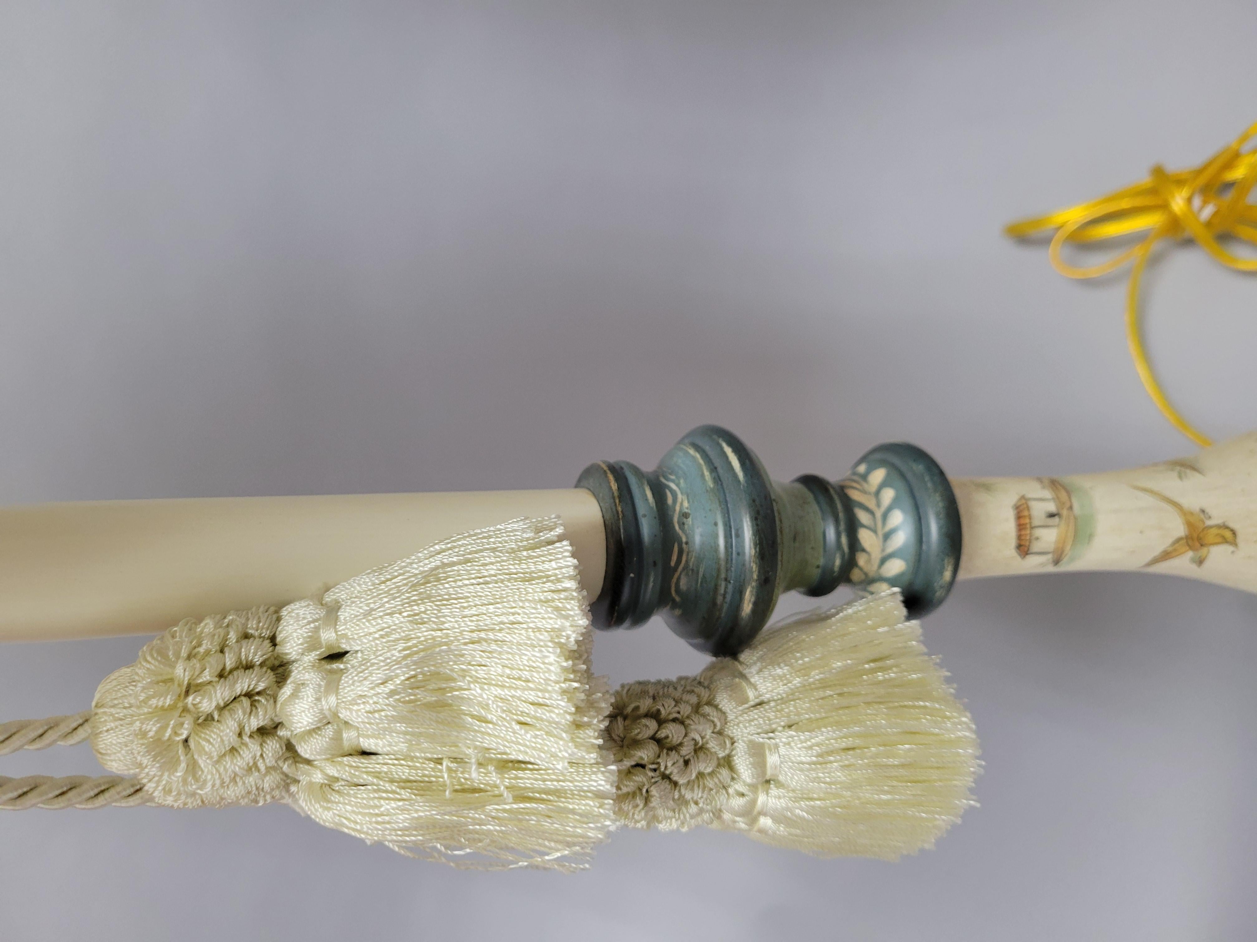 20th Century Sarreid Tole Painted Chinoiserie Candlestick Lamp-A Pair