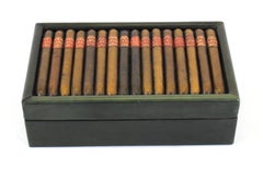 Sarreid Trompe-L'oeil Gilt Leather Box with Faux El Gato Cigars