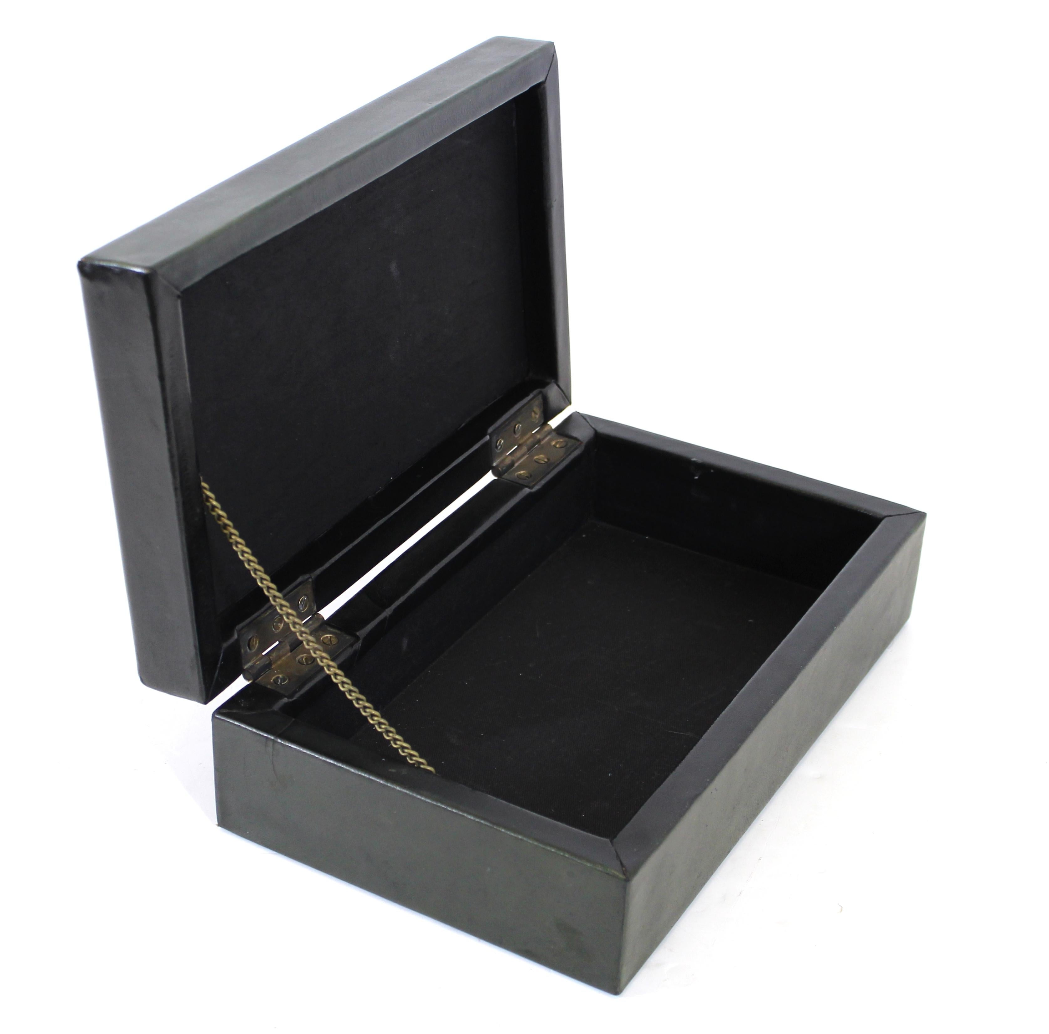 Indian Sarreid Trompe-L'oeil Gilt Leather Box with Faux El Gato Cigars