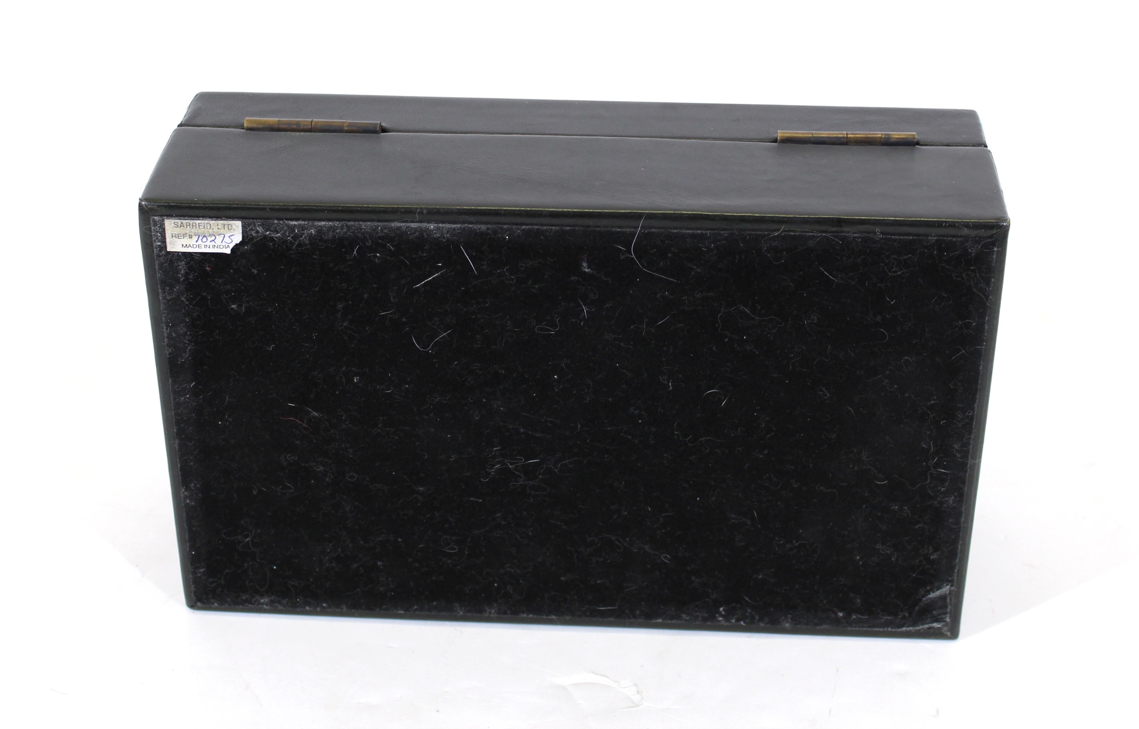 Mid-20th Century Sarreid Trompe-L'oeil Gilt Leather Box with Faux El Gato Cigars