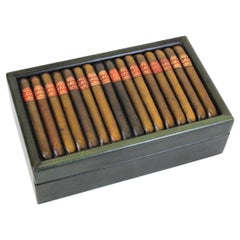Sarreid Trompe-L'oeil Gilt Leather Box with Faux El Gato Cigars